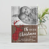 素朴バッファローPlaid OH DEERクリスマスフォト シーズンカード (スタンド正面)
