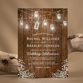 素朴バビーズブレスジャムジャー冬の結婚式 招待状