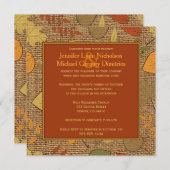 素朴バフェイクラップ&紅葉ウェディング 招待状 (正面/裏面)