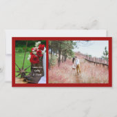 素朴バラとカウボーイ結婚ブーツありがとう サンキューカード (正面)