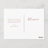 素朴バラの結婚金ゴールド写真ありがとう ポストカード (裏面)