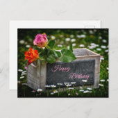 素朴バラはがき*個人用あいさつ文* ポストカード (正面/裏面)