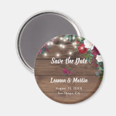 素朴バラぶら下がったのライトウッド日付を保存 マグネット (正面/裏面)