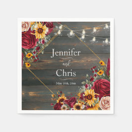 素朴バラアスター結婚ズ スタンダードカクテルナプキン