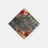 素朴バラアスター結婚ズ スタンダードカクテルナプキン (角)