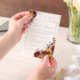 素朴バラアスター結婚ズ ベラム紙招待状