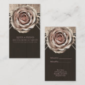 素朴バラエレガントウッドダイヤモンドが友人を参照 紹介カード (正面/裏面)