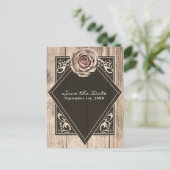 素朴バラエレガントウッドダイヤモンド日付を保存 案内ポストカード (スタンド正面)