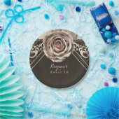 素朴バラエレガントライトウッドダイヤモンドパーティー ペーパープレート (パーティー)