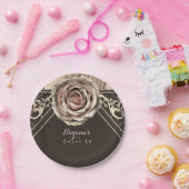 素朴バラエレガントライトウッドダイヤモンドパーティー ペーパープレート (パーティー)