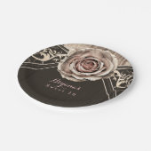 素朴バラエレガントライトウッドダイヤモンドパーティー ペーパープレート (アングル)