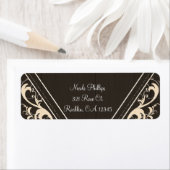 素朴バラエレガントライトウッドダイヤモンド招待状 ラベル (インサイチュ)