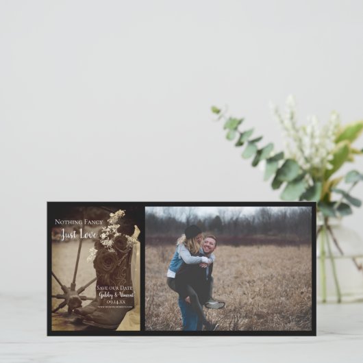 素朴バラカウボーイブーツセピア結婚ズ セーブザデート (スタンド正面)