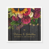 素朴バラパーソナライズされた結婚類 スタンダードカクテルナプキン (正面)