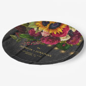 素朴バラパーソナライズされた結婚類 ペーパープレート (アングル)