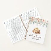 素朴バラフラワーフローラ緑ベーキングレシピ ノートブック (内部)