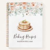 素朴バラフラワーフローラ緑ベーキングレシピ ノートブック (正面)