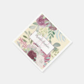 素朴バラフローラウォーターカラーブルグンディ結婚ズ スタンダードカクテルナプキン (角)