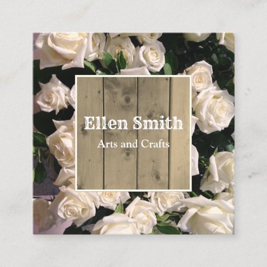 素朴バラフローラデザイン名刺 スクエア名刺 (正面)