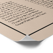 素朴バラフローラ結婚の座席表ポスター ポスター (角)