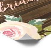 素朴バラブライダルシャワーウェルカムサイン ポスター (角)