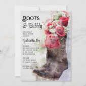素朴バラブーツ&バブリーウェスタンブライダルシャワー 招待状 (正面)
