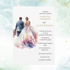 素朴バラボーフローラ結婚テーマ招待 招待状