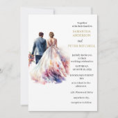 素朴バラボーフローラ結婚テーマ招待 招待状 (正面)