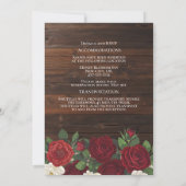 素朴バラマルサラフローラ秋ロマ結婚ンス 招待状 (裏面)