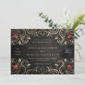 素朴バラ招待状 招待状 (スタンド正面)