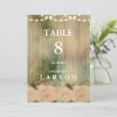 素朴バラ結婚のテーブル番号 招待状 (スタンド正面)
