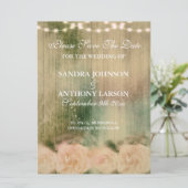 素朴バラ結婚式の日付の保存 セーブザデート (スタンド正面)