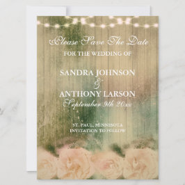 素朴バラ結婚式の日付の保存 セーブザデート