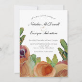 素朴バラ結婚式招待状 招待状 (正面)