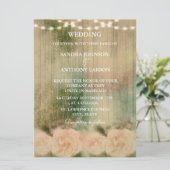 素朴バラ結婚式招待状 招待状 (スタンド正面)