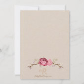 素朴バラ結婚式招待状 招待状 (裏面)