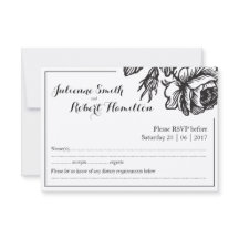 素朴バラ花式RSVPカード