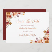 素朴バラ菊秋の結婚式 セーブザデート (正面/裏面)