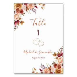 素朴バラ菊秋の結婚式 テーブルナンバー