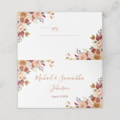 素朴バラ菊秋の結婚式 プレイスカード (外部開封)