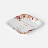 素朴バラ菊秋の結婚式 ペーパープレート (傾斜あり)