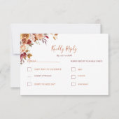 素朴バラ菊秋の結婚式 出欠カード (正面)