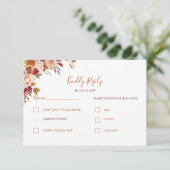 素朴バラ菊秋の結婚式 出欠カード (スタンド正面)