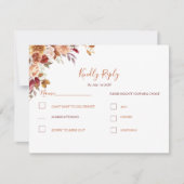 素朴バラ菊秋の結婚式 出欠カード (正面)