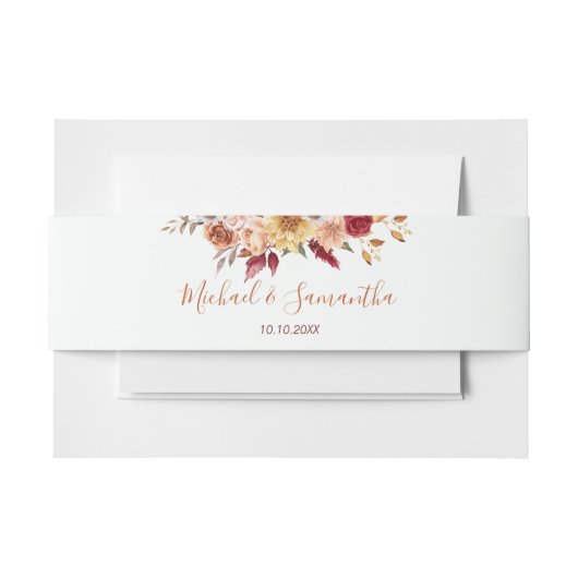 素朴バラ菊秋の結婚式 招待状ベリーバンド (正面例)