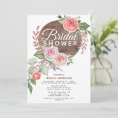 素朴バラ金ゴールドグリッターフローラブライダルシャワー 招待状 (スタンド正面)