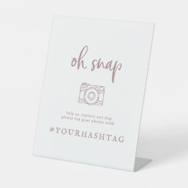 素朴バラ金ゴールドスクリプトOh Snap結婚のハッシュタグ 台座サイン