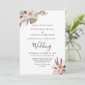 素朴バラ金ゴールドフォーマル結婚フローラ 招待状 (スタンド正面)