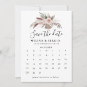 素朴バラ金ゴールドフローラ日付カレンダーの保存 セーブザデート (正面)