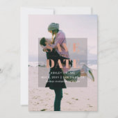 素朴バラ金ゴールドミニマルモダン写真 セーブザデート (正面)